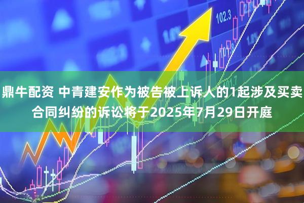 鼎牛配资 中青建安作为被告被上诉人的1起涉及买卖合同纠纷的诉讼将于2025年7月29日开庭