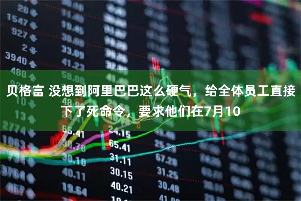 贝格富 没想到阿里巴巴这么硬气，给全体员工直接下了死命令，要求他们在7月10